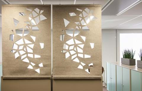 afskærmning med Fraster filt på kontor